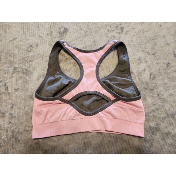 NEW BALANCE Racerback Sports Running Bra Size S Pink Gray - Picture 3 of 3